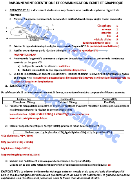 examen local svt 3ac avec correction