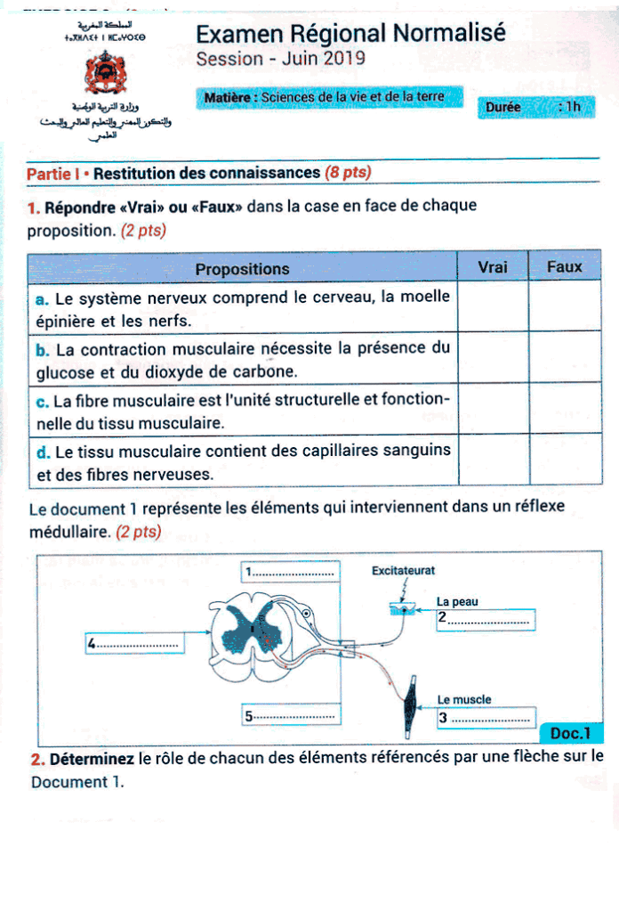 examen régional svt 3ac pdf corrigé